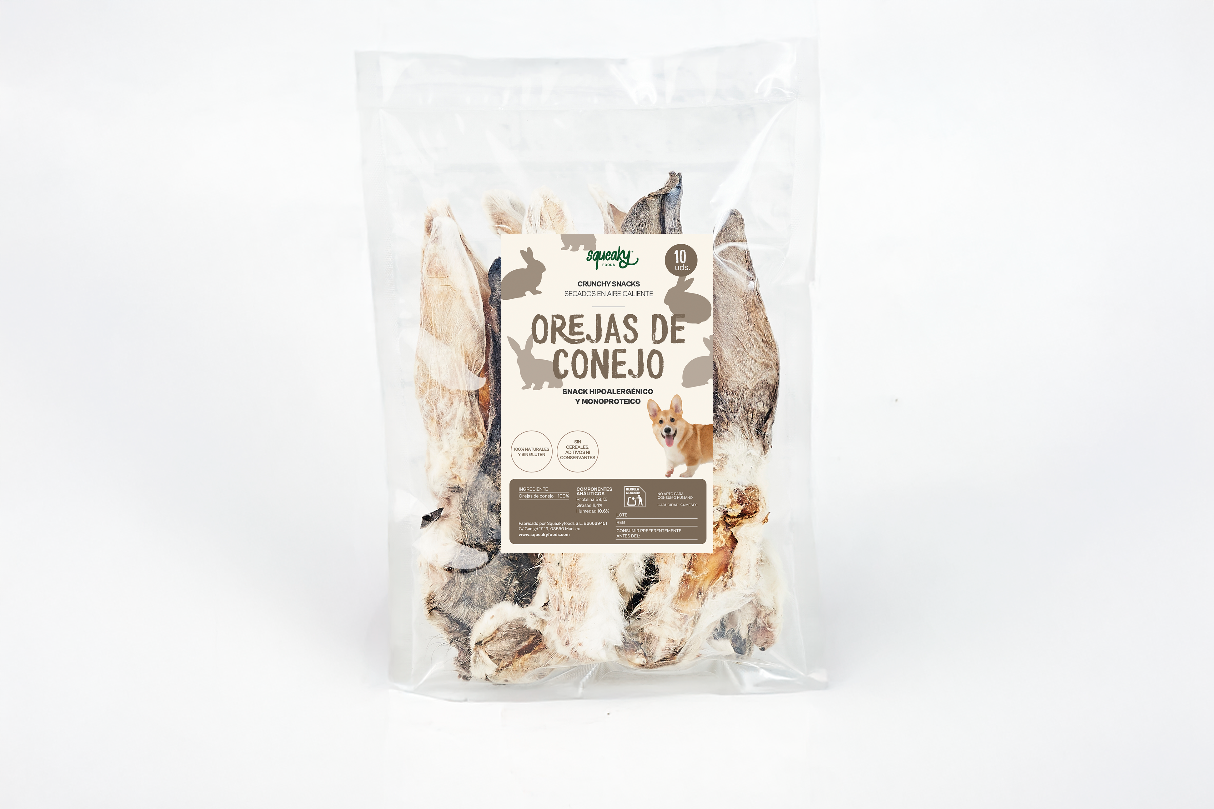 Orejas de Conejo - Snack para Mascotas