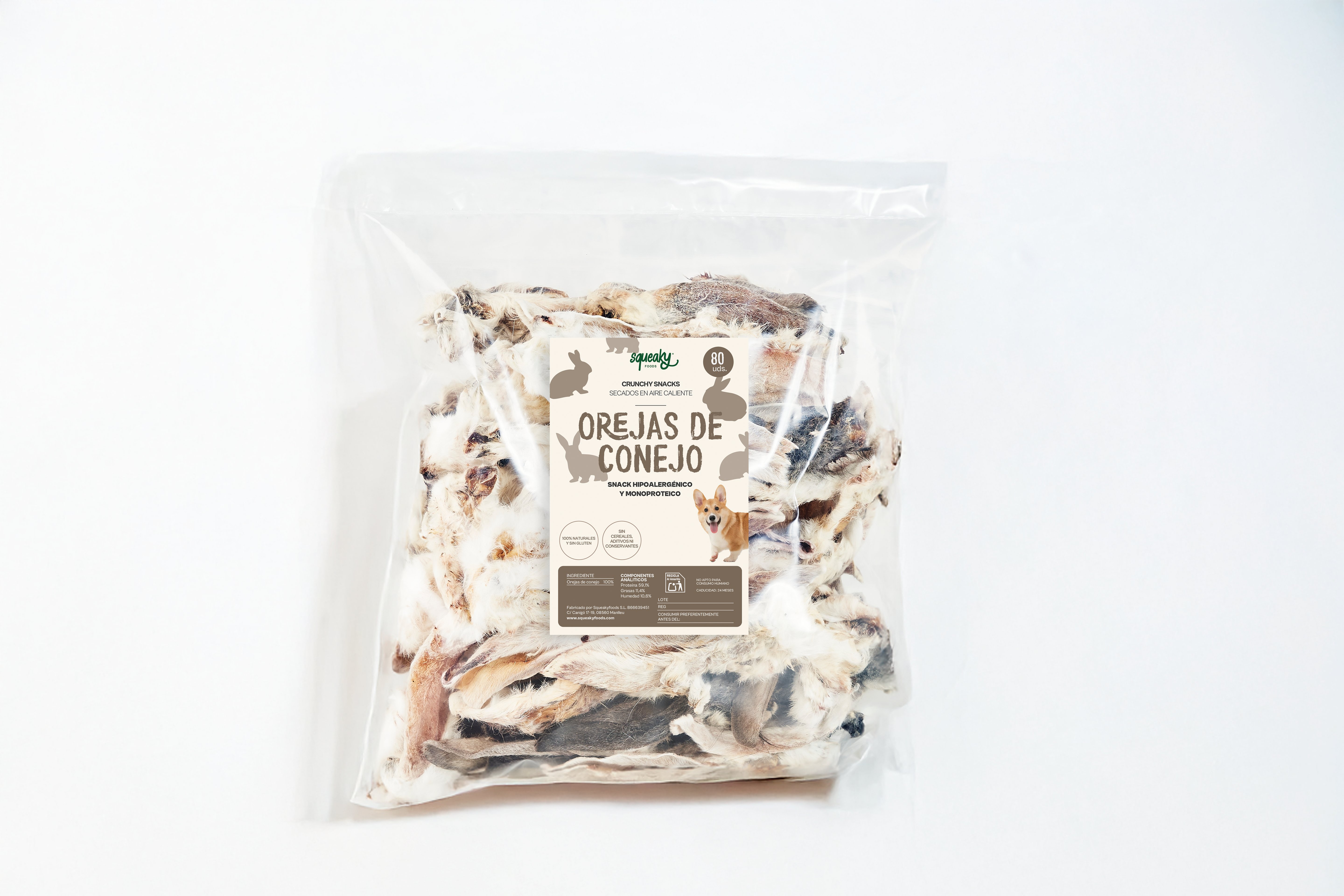 Orejas de Conejo - Snack para Mascotas