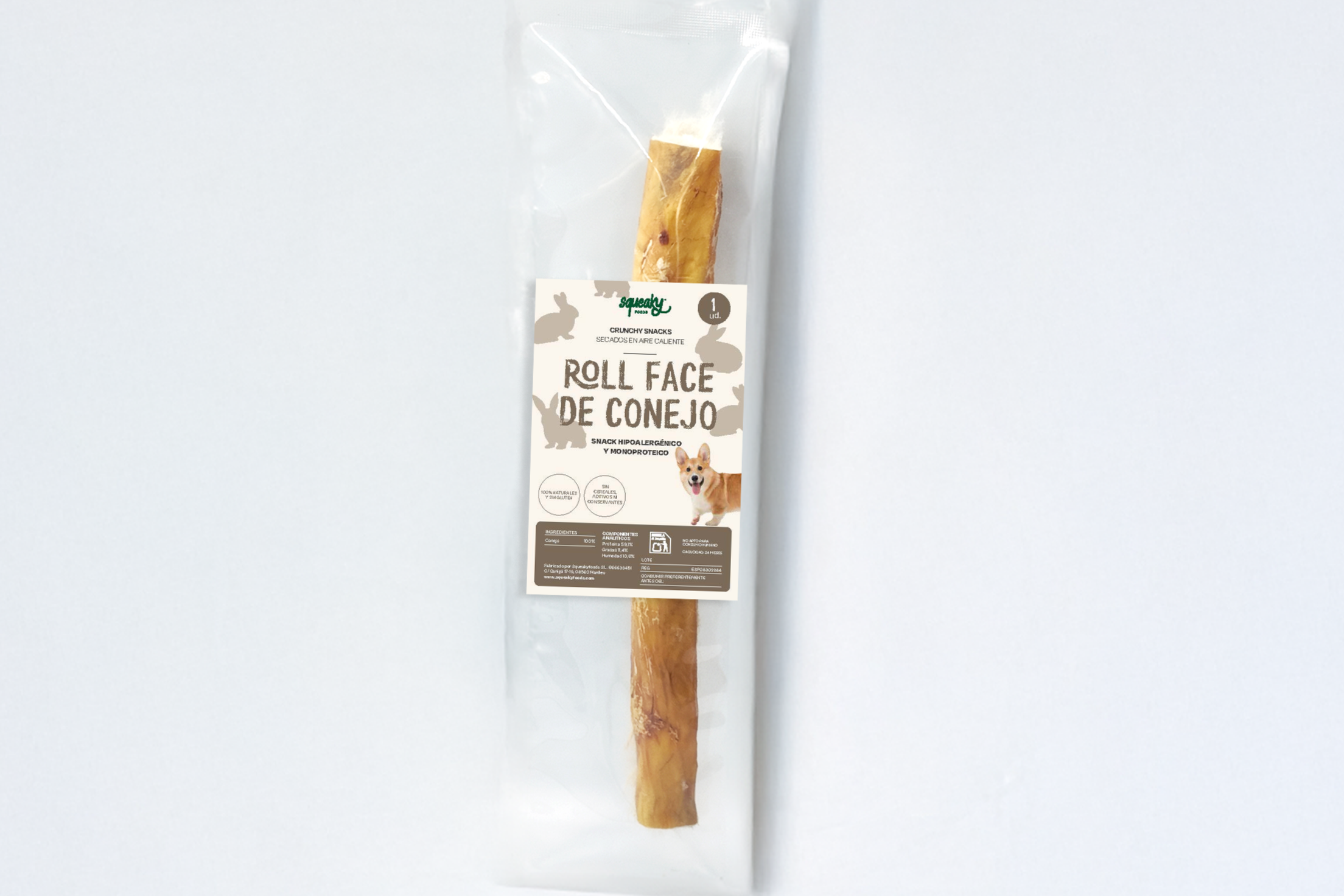 Roll Face de Conejo - Snack para Mascotas