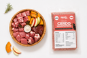Menú de Cerdo Monoproteico Sin Hueso para perros SqueakyFoods con carne de cerdo, calabaza, manzana y envase de 500 g